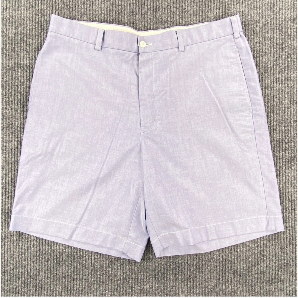 Brooks Brothers Chino Shorts Mens 36 Light Chambray Blue Cotton Oxford Preppy